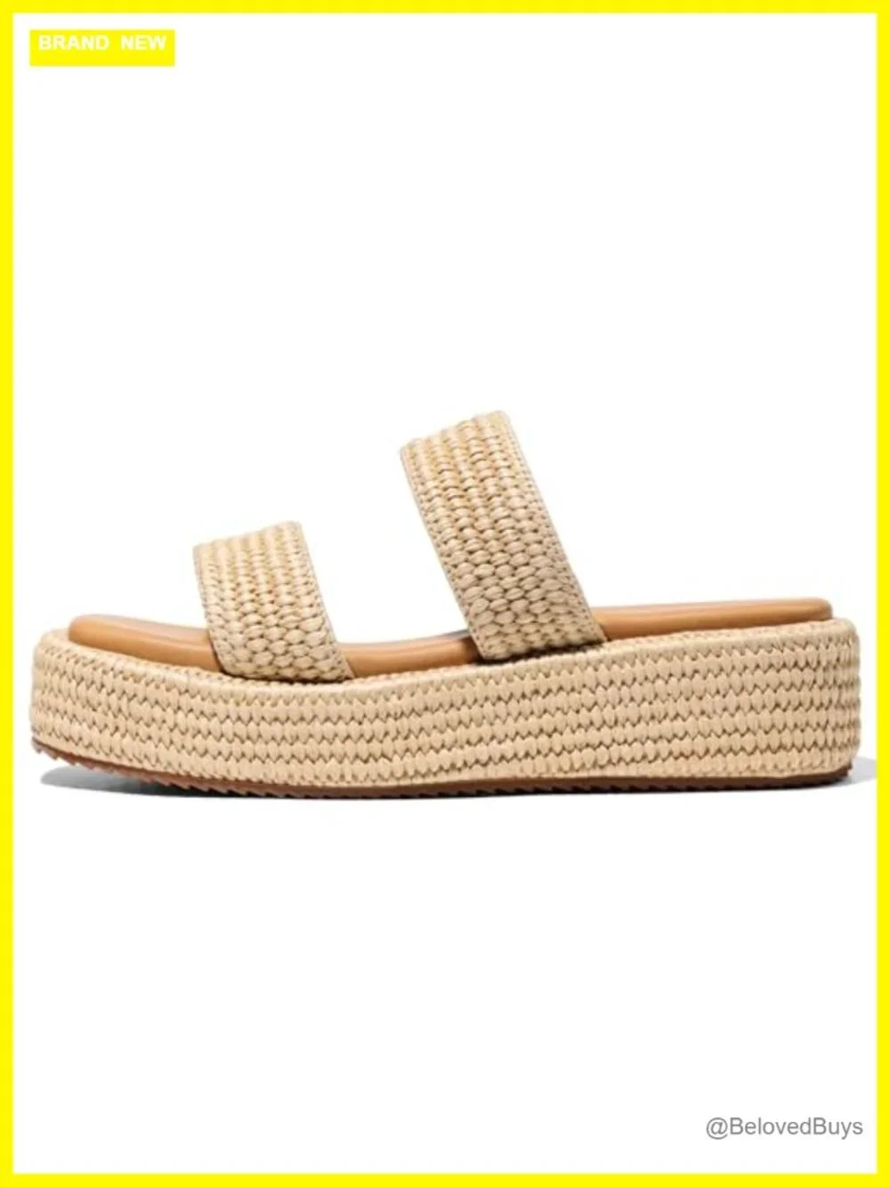 Women's Platform Wedge Espadrille Sandals Raffia Open Toe Slip On Summer Casual